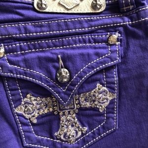 purple Miss Me shorts